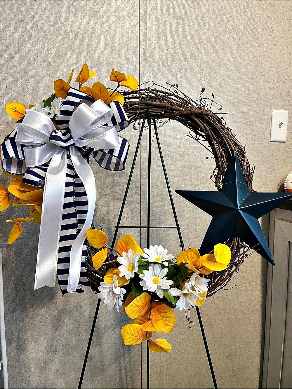 Fall Harvest Floral Star Wreath